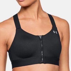 Under Armour Firm Zip Up Sportsbra Black Medium 34